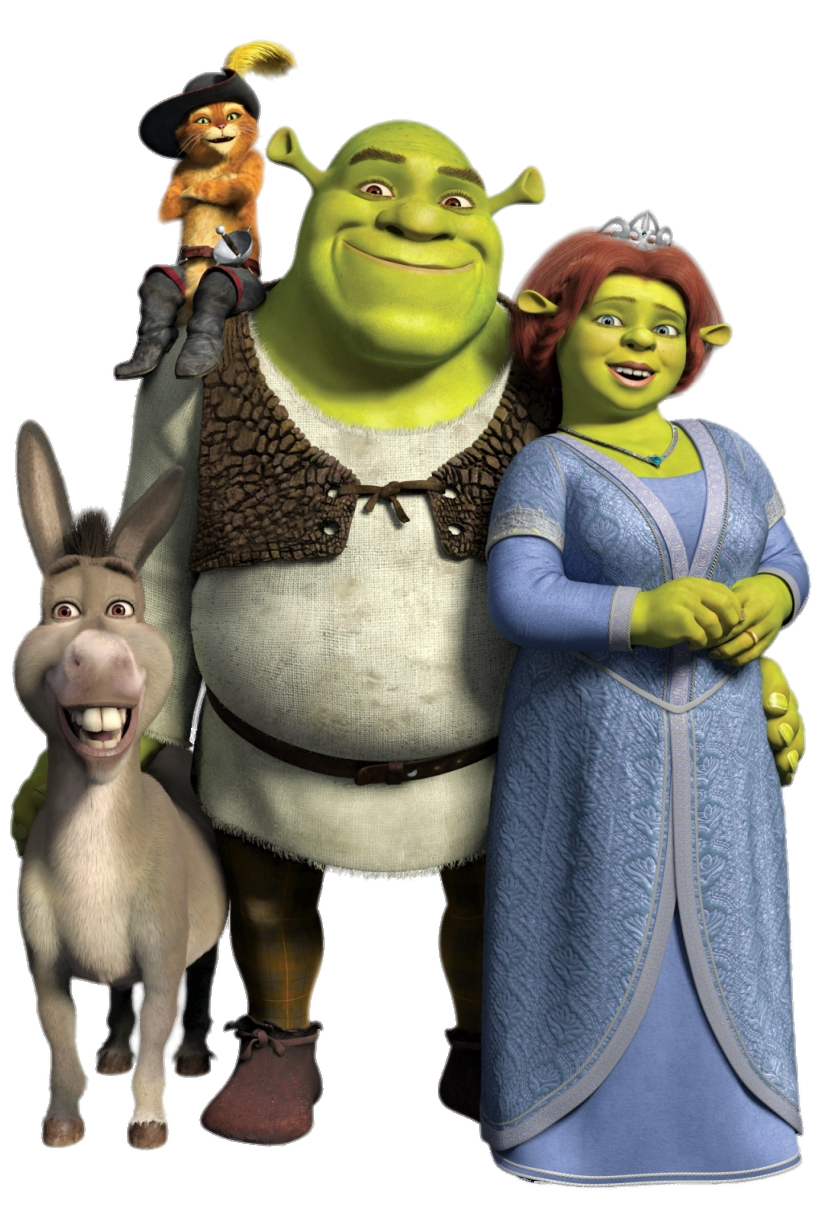 Check out this transparent Shrek, Fiona and friends PNG image
