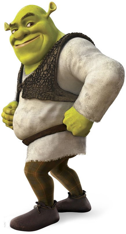 Shrek showing muscles PNG Image