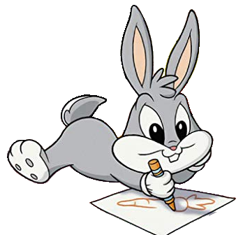 Baby Bugs Bunny drawing carrot
