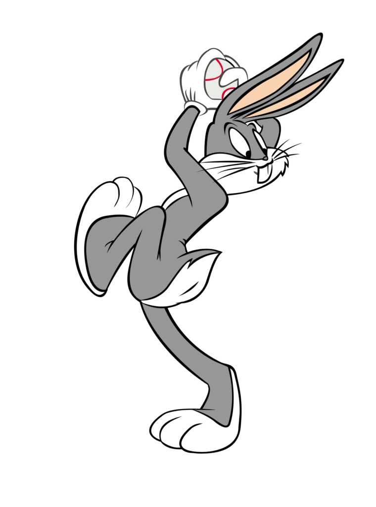 Bugs Bunny throwing a baseball