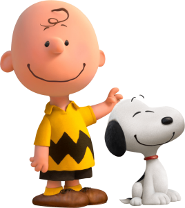 Charlie Brown and Snoopy smiling PNG image