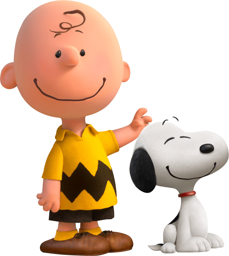 Charlie Brown and Snoopy smiling