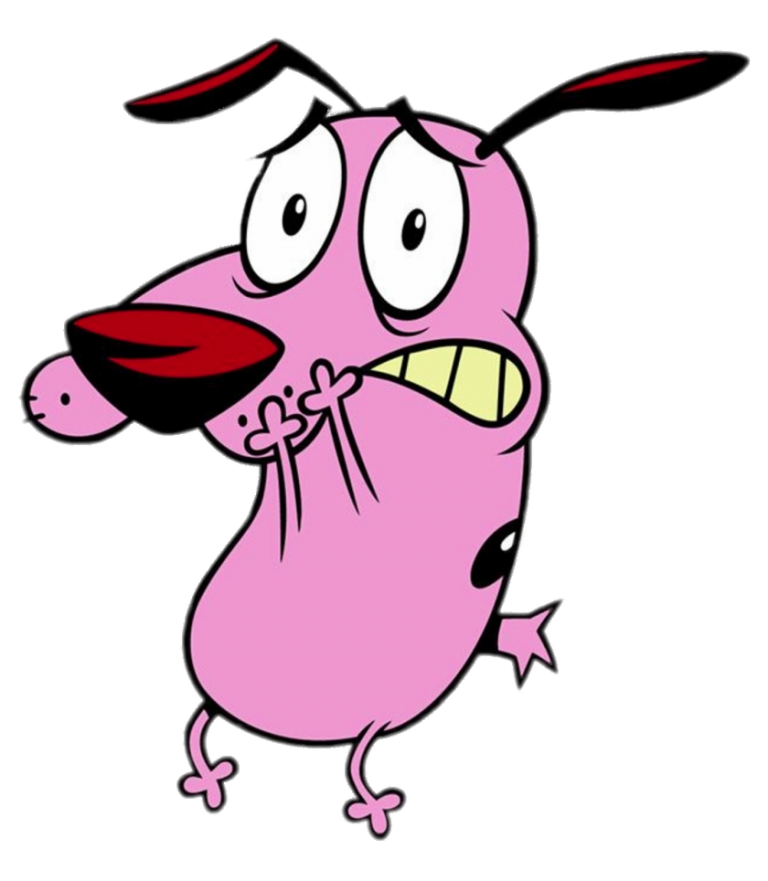 Check out this transparent Courage the Cowardly Dog frightened PNG image