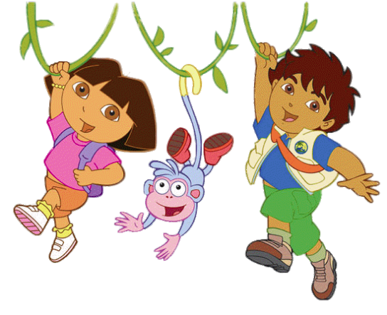 Check out this transparent Dora Diego and Boots in the jungle PNG image