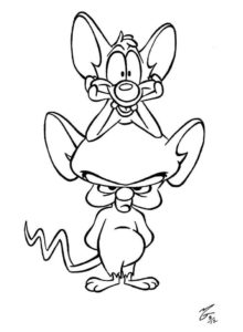 Pinky and the Brain posing colouring page