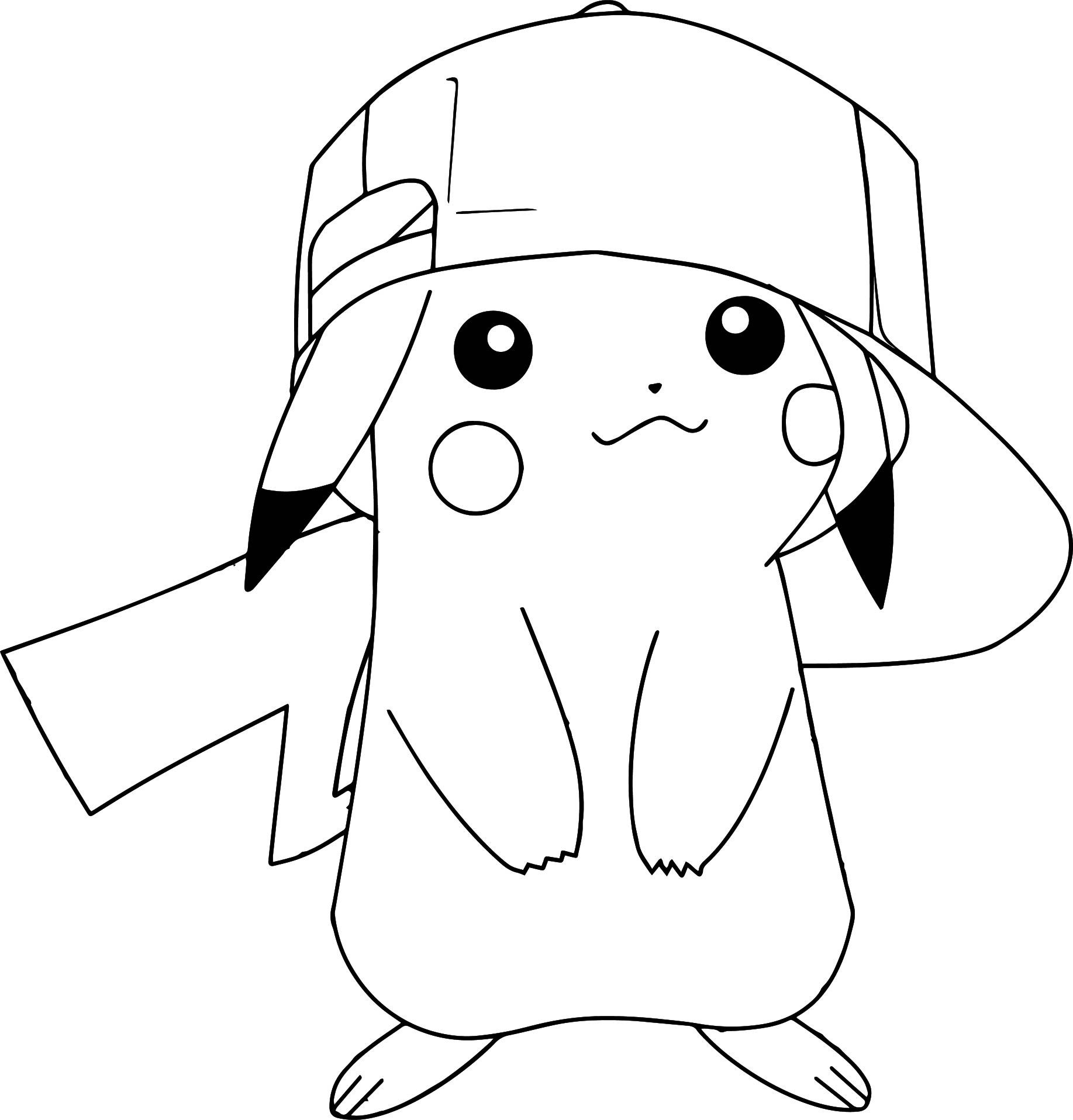 HOW TO DRAW PIKACHU WITH CAP 