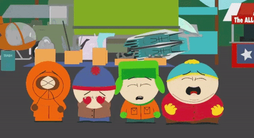 South Park Main Characters crying animated GIF