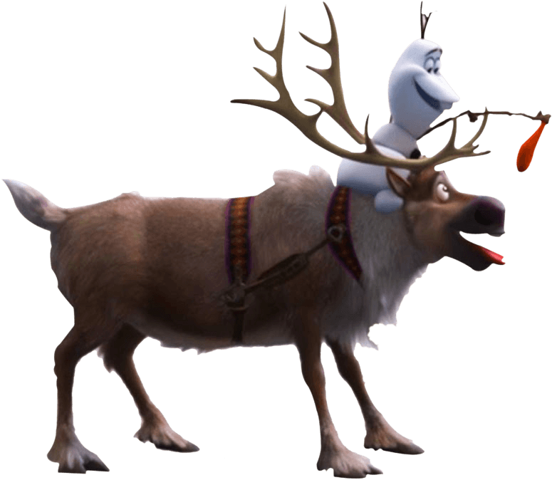 Sven Reindeer playing with Olaf Frozen 2