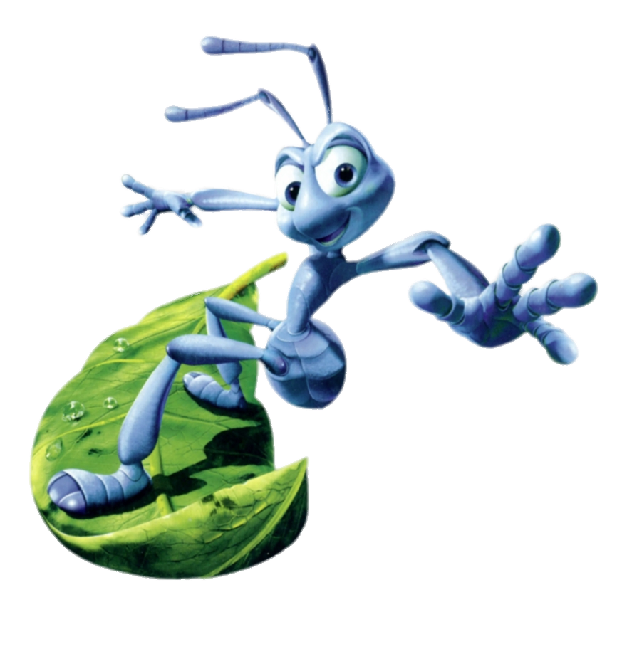 A Bugs Life Flik the Ant surfing on leaf