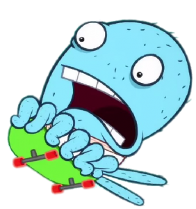 Almost Naked Animals Octo on a skateboard