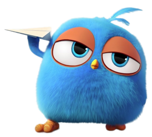 Angry Bird Blue flying paper plane