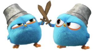 Angry Bird Blues fighting