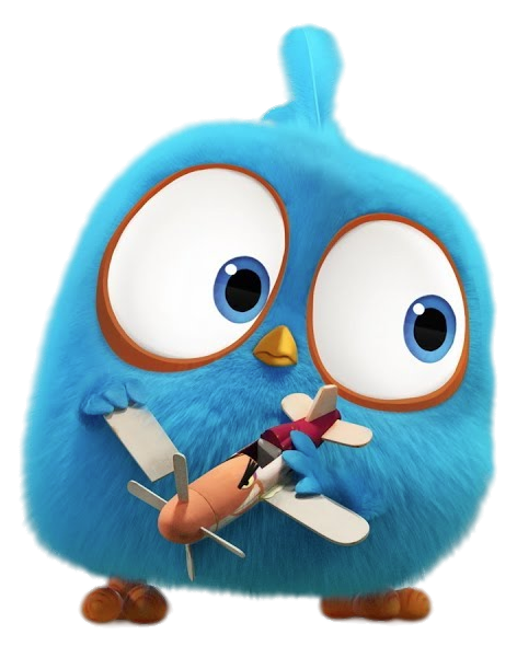Check Out This Transparent Angry Bird Blue With Toy Plane Png Image
