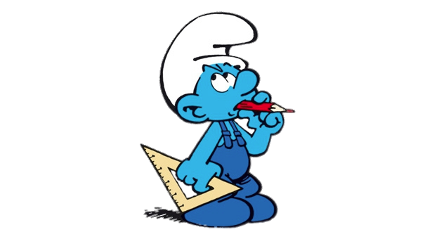 Check out this transparent Builder Smurf thinking PNG image