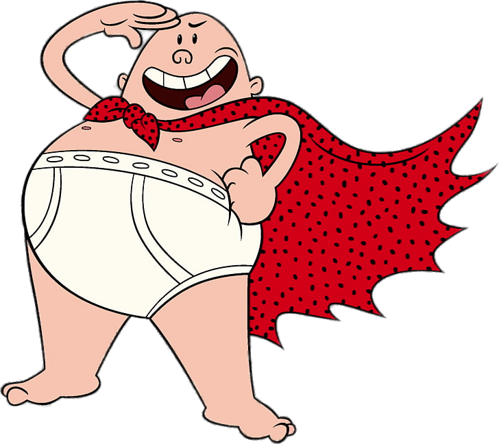 Check out this transparent Captain Underpants saluting PNG image