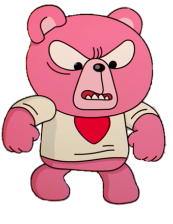 Gumball character Mowdown the pink teddy bear