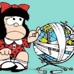 Mafalda cares for the world