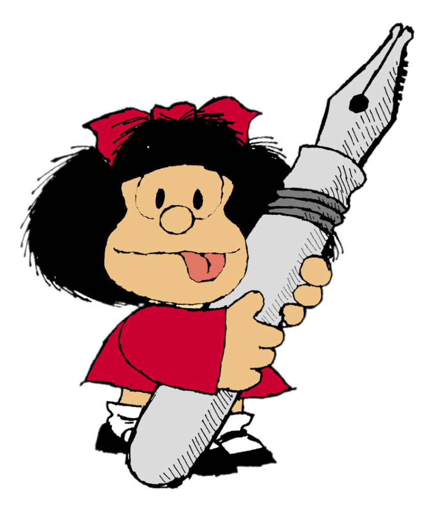 Mafalda holding Giant pen