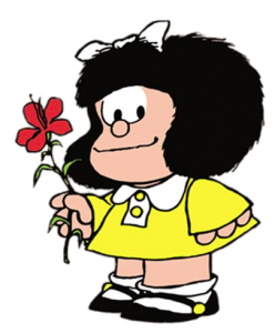 Mafalda holding flower