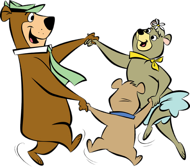 Check out this transparent Yogi Bear dancing with Cindy and Boo Boo PNG  image