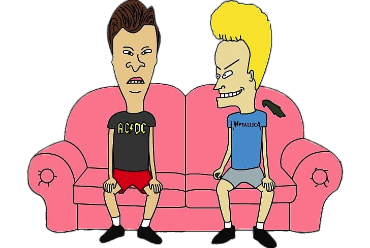 Beavis and Butthead sitting on the sofa