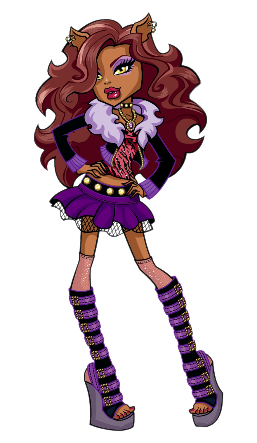 Check out this transparent Clawdeen Wolf posing PNG image