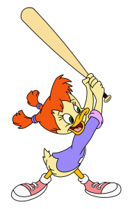 Darkwing character Gosalyn Mallard with baseball bat