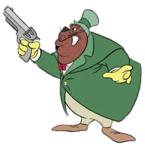 Darkwing character Tuskernini with pistol