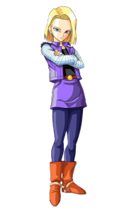 Dragon Ball character Android 18 arms crossed