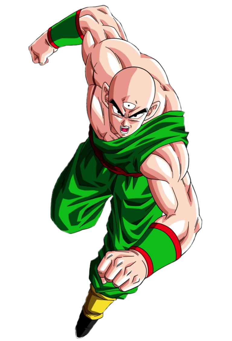 Check out this transparent Dragon Ball character Tien Shinhan attacking