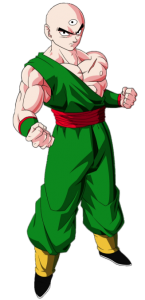 Dragon Ball character Tien Shinhan standing strong