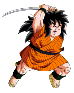 Dragon Ball character Yajirobe attacking with sword