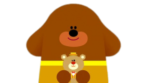 Duggee holding teddybear