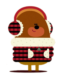 Duggee in winter clothes