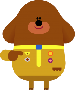 Duggee pointing to himself