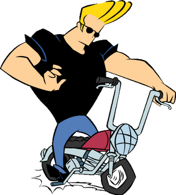 Johnny Bravo on scooter