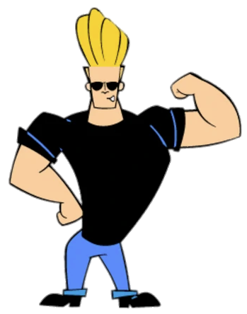 Johnny Bravo showing muscles