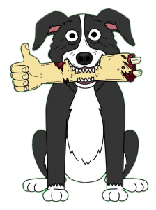 Mr Pickles holding an arm