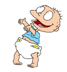 Rugrats character Tommy Pickles looking up