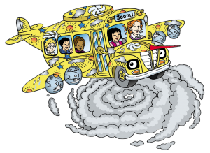 The Magic School Bus on a cloud
