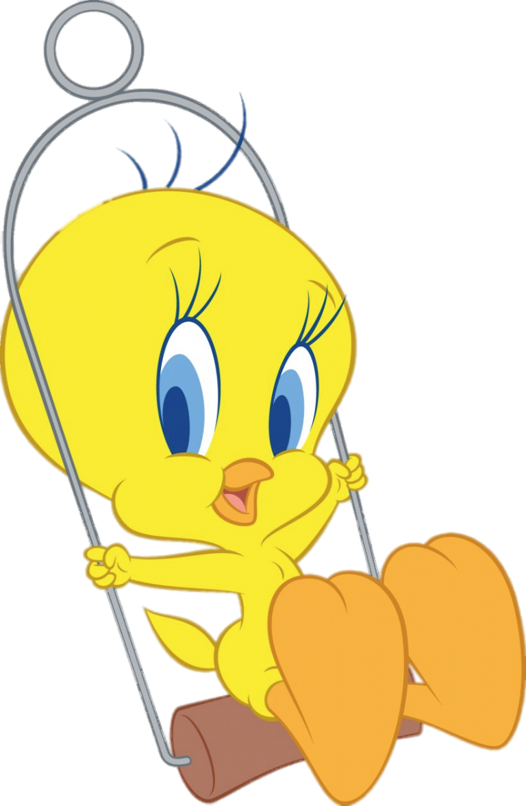 Check out this transparent Tweety on bird swing PNG image