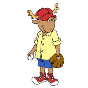 Arthur character George playing baseball