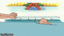 Caillou at the pool