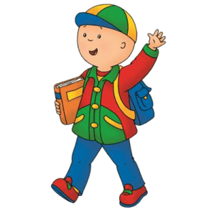 Caillou dressed for school