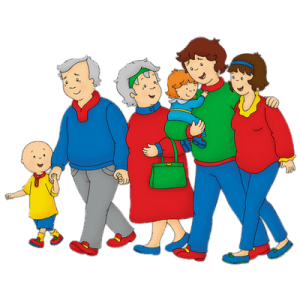 Caillou with his family