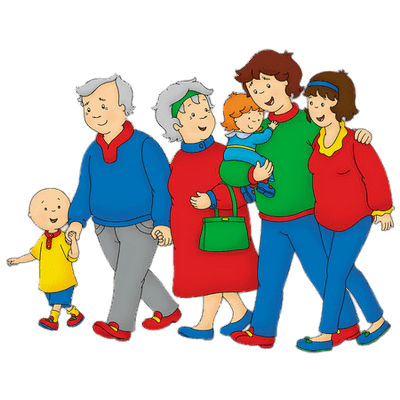 Caillou with his family