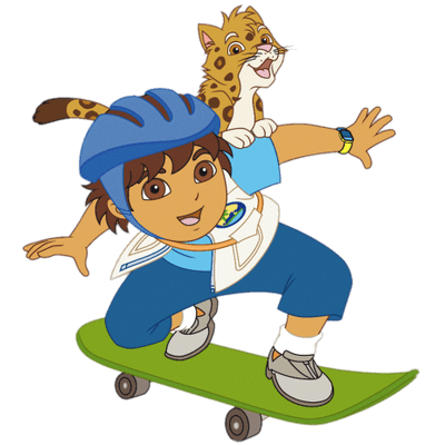 Diego on a skateboard