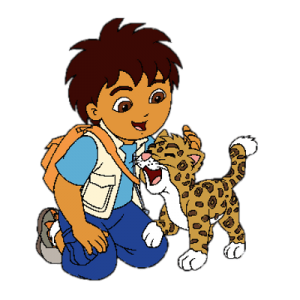 Diego petting Jaguar