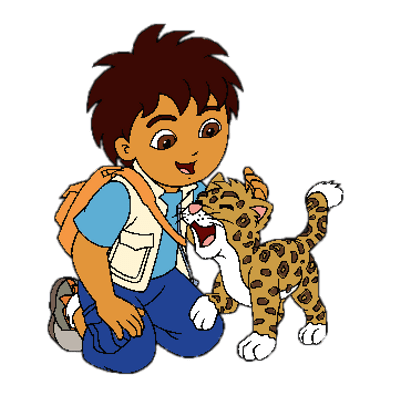 Diego petting Jaguar