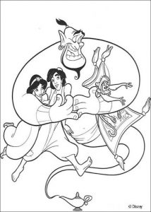 Genie with Aladdin and Jasmine